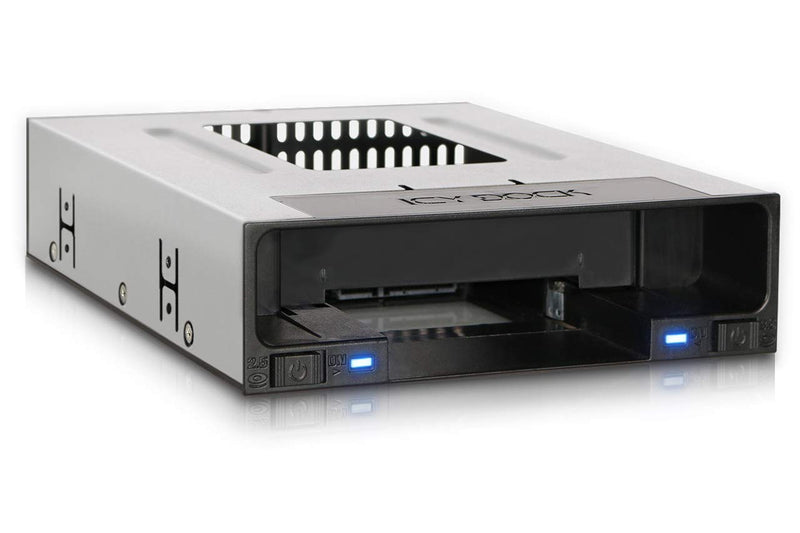 ICY DOCK Tray-Less 2.5" and 3.5" SATA SSD/HDD Docking Enclosure for External 5.25" Drive Bay | flexiDOCK MB795SP-B