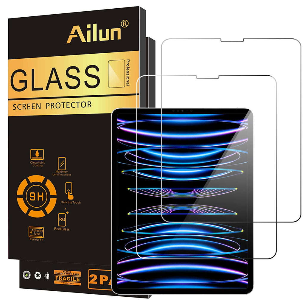 Ailun Screen Protector for iPad Air 4/5 Generation[10.9 Inch,2022 5th &2020 4th] iPad Pro 11 Inch Display[2022&2021&2020&2018 Release] Tempered Glass [Face ID & Apple Pencil & Case Compatible][2 Pack]