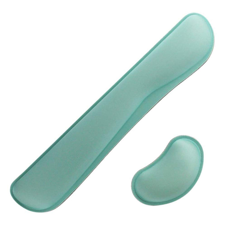 Poualss Memory Foam Set Keyboard and Mouse Wrist Pad Rest,Cushion Support for Office,Gaming,Computer,Laptop and Mac,Pain Relief& Easy Typing (Mint Green) Mint Green