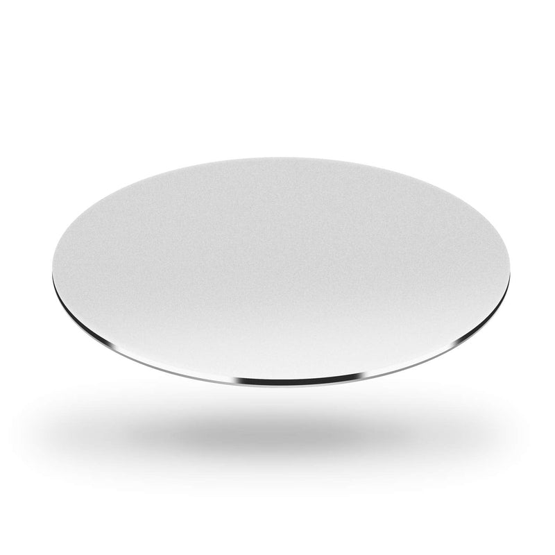 DSKKWS Metal Aluminum Mouse Pad, Office Thin Hard Mouse Mat Leather Surface Double Side Precision Silver and Black Mouse Pads for Fast and Accurate Control(Round) Silver Round