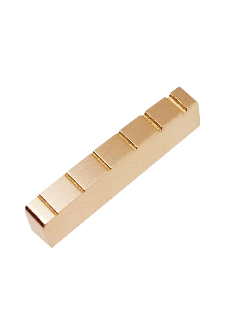 Guyker 43mm Guitar Nut - Pre-Slotted Brass Nuts Replacement Compatible with 6 String Electric Bass Guitar 43mm Brass - original