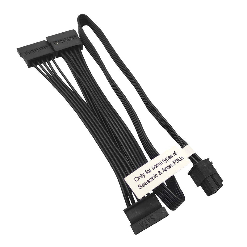 [AUSTRALIA] - COMeap 6 Pin Male to 3X 15 Pin SATA Female Hard Drive Power Adapter Cable for Seasonic Antec Modular Power Supply 20-in(50cm) SATA Port 