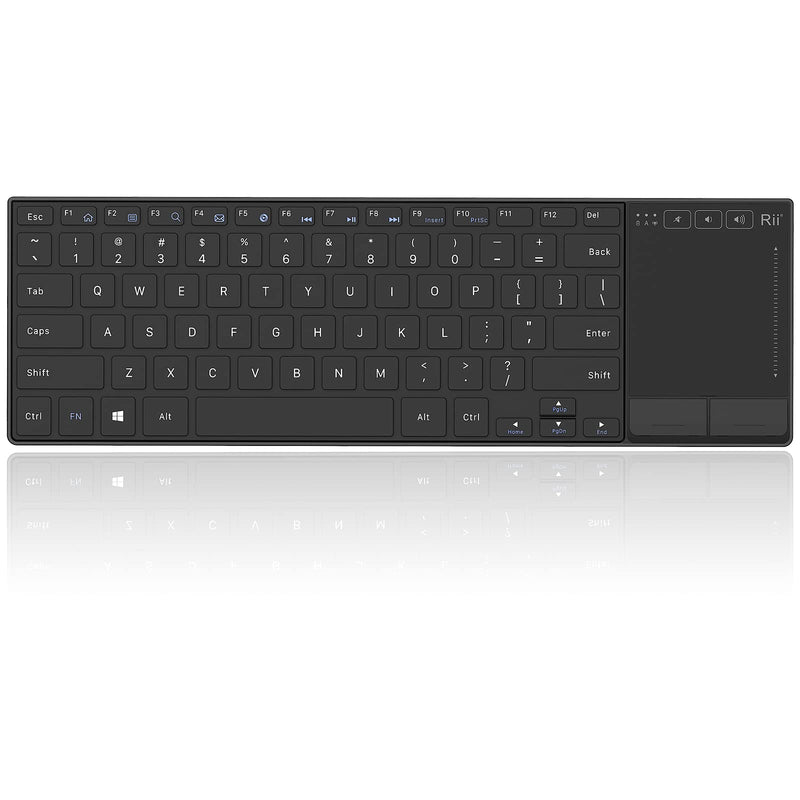 Rii K22 Ultra Slim 2.4 Gigahertz Mini Wireless Multimedia Keyboard with Touchpad for PC and Laptop