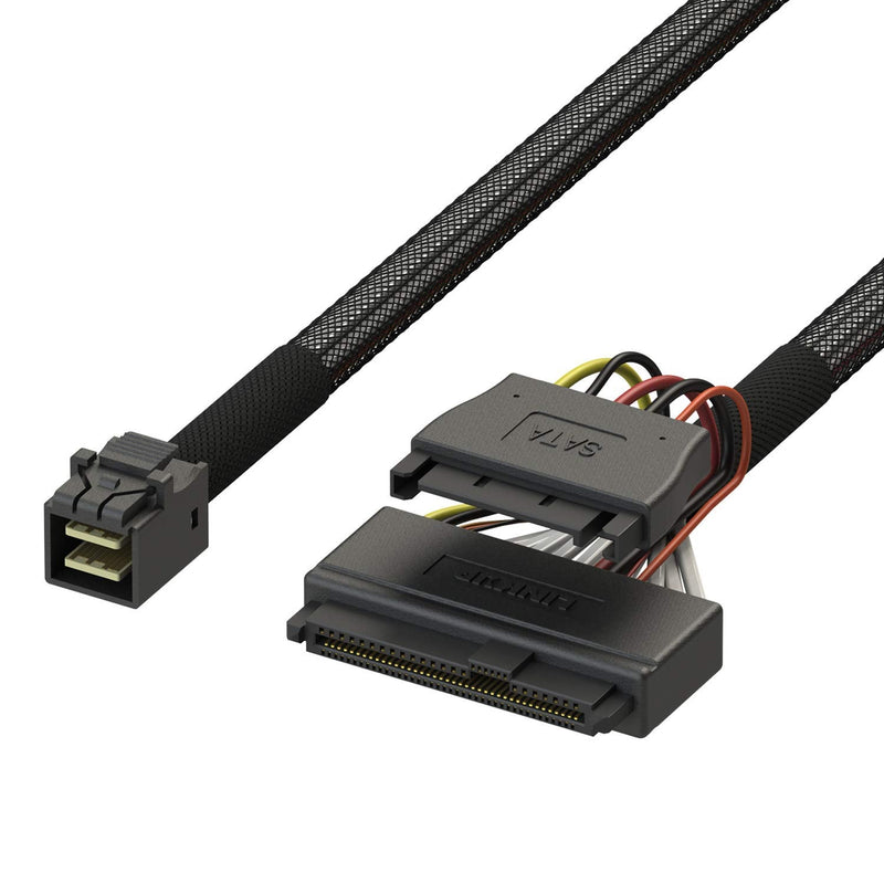 LINKUP Internal 16G U.2 Cable | Mini SAS HD to SFF-8639 | 1.5m | PCIe Gen4, 85 ohm, with SATA power 5 ft (1.5m) SFF-8643 to 8639 for PCIE 85Ohm