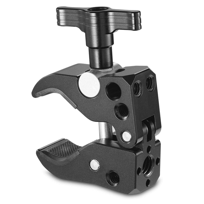 [AUSTRALIA] - SMALLRIG Super Clamp with 1/4"-20 Thread Holes, 3/8"-16 Locating Pin for ARRI Standard, T-Shaped Wingnut and Rubber Pads 