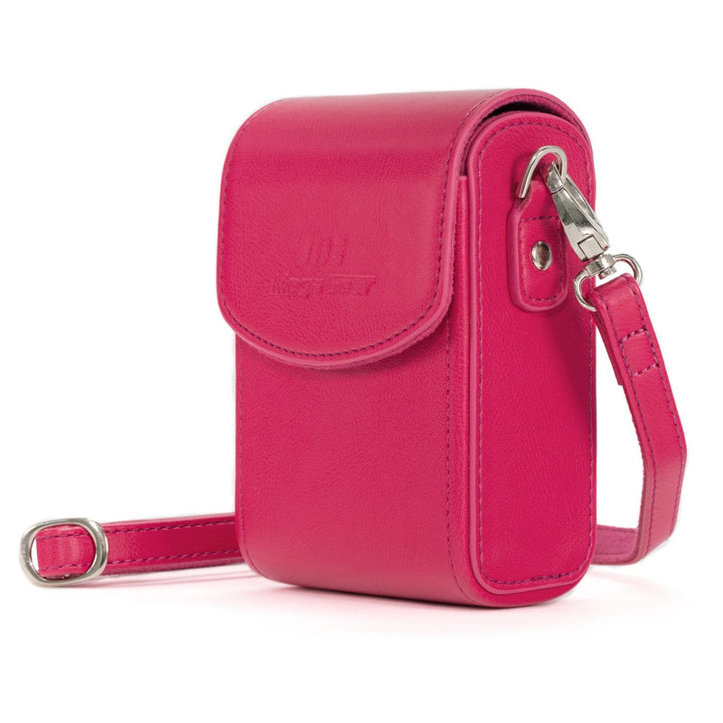 MegaGear MG1561 Leather Camera Case with Strap Compatible with Sony Cyber-Shot DSC-RX100 VI, DSC-RX100 V, DSC-RX100 IV - Hot Pink