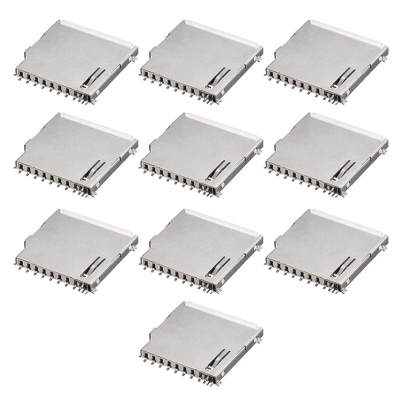 uxcell SD Memory Card Socket Long Body 11 Pin PCB Mount Connector 10pcs