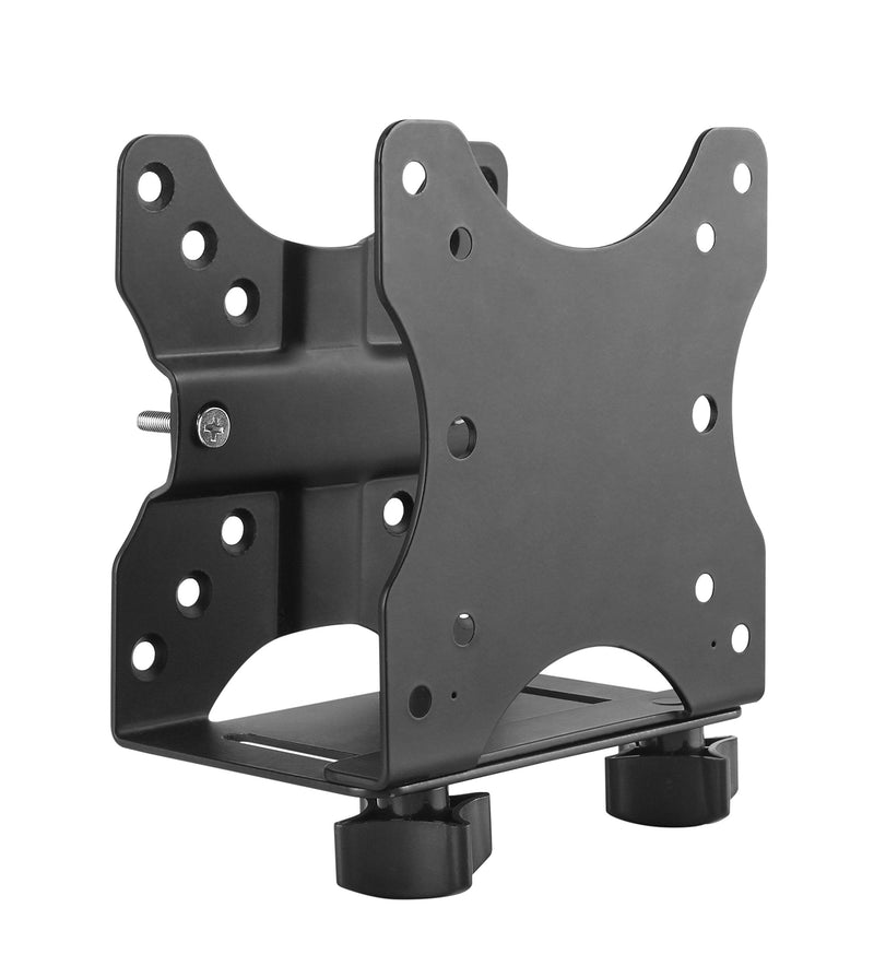HumanCentric Thin Client Mount Bracket Mini PC VESA Monitor Arm, Under Desk | Fits Devices 0.65–2.55" Depth, Mounts to Pole or Surface, Compatible with 75x75 & 100x100mm VESA Patterns