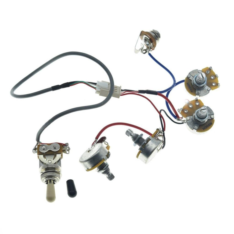 Guitar Prewired Wiring Harness Humbucker Solderless Wiring Harness 2V2T with 500K Pots and 3 Way Toggle Switch for LP Standard Series