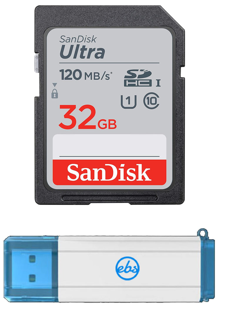 SanDisk 32GB Ultra SDHC Memory Card Works with Kodak PIXPRO Astro Zoom AZ252, AZ251, AZ401 Camera UHS-I Class 10 (SDSDUN4-032G-GN6IN) Bundle with Everything But Stromboli 3.0 Memory Card Reader