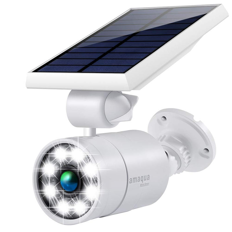 [AUSTRALIA] - Solar Motion Sensor Lights Outdoor 9-Watt(110W Equ.) 1400-Lumen Aluminum Solar Motion Spotlights Flood Security for Outside Garden Driveway Garage Home, 2-Year 100% FREE Warranty Guarantee(White) White 