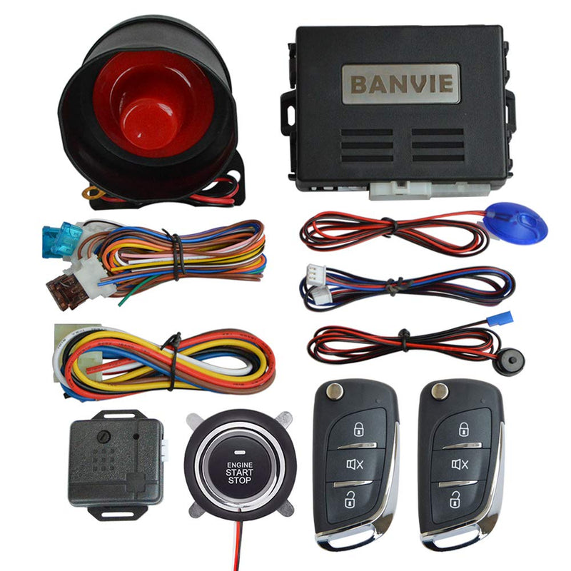 Car Alarm System with Remote Start and Smart Push Start Button 2.with siren