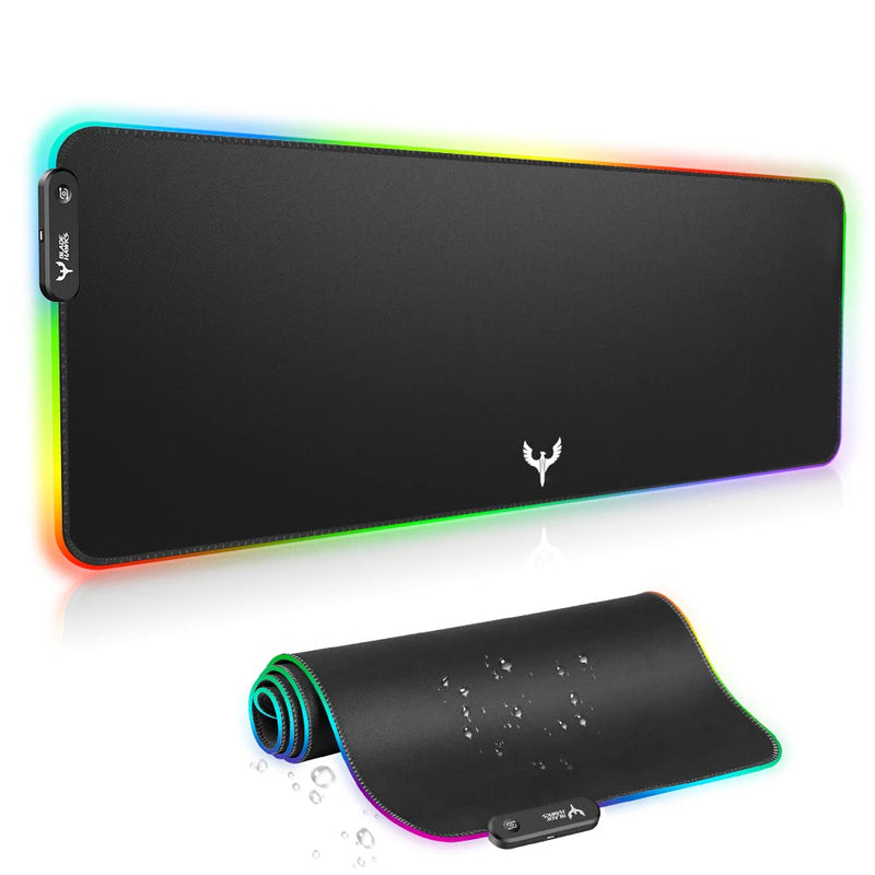 Blade Hawks RGB Gaming Mouse Pad, Extra Large Extended Soft LED Mouse Pad, Anti-Slip Rubber Base, Computer Keyboard Mousepad Mat (31.5 x 12 Inch) Black