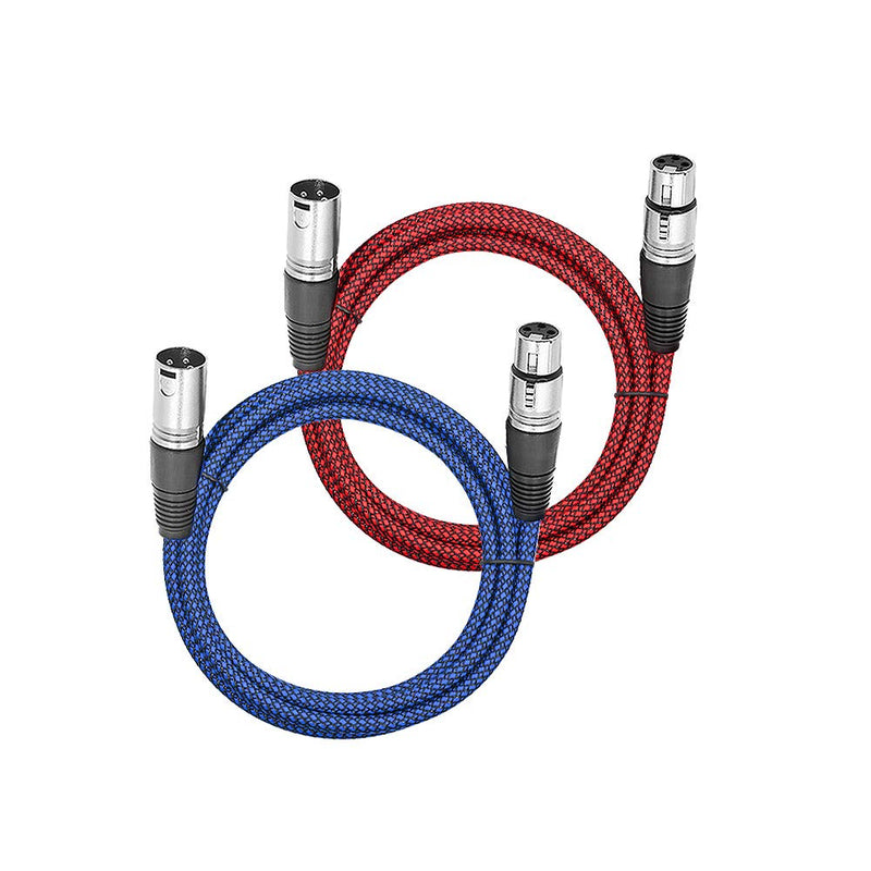 Premium XLR Male to Female 3 Pin Plug Nylon Braided Shielded Professional Mic Audio Balanced Cable for Recording Applications,Mixers,Speaker Systems (2m/6ft) 2m/6ft