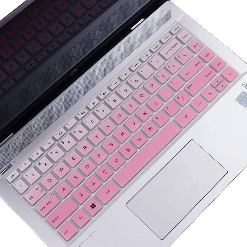 Keyboard Cover for HP Pavilion x360 14 & HP Laptop 14 14-dk 14m-dh 14-dq 14-fq 14-cd/ce/cf 14t-dh200 14-dq2053cl 14-dk0002dx 14m-dh1003dx 14t-dq300 14z-fq000 14m-cd0003dx 14-fq0032ms 14-cf2033wm GradualPink