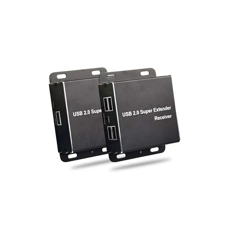 eKL USB 2.0 Extender 196ft/60m Over Cat5e Cat6 Cable 1 Input 4 Ports Output Plug and Play No Driver Needed Support All Operating Systems Two Web Cameras Work Synchronously USB2.0 Extender 196ft/60m