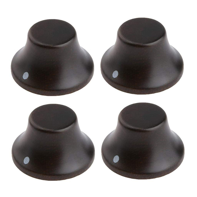[AUSTRALIA] - KAISH 4-Pack Wood Knobs LP/Strat Style Bell Knobs Guitar Bass Top Hat Wood Knob with Indicator Dot Rose Wood Pack of 4 