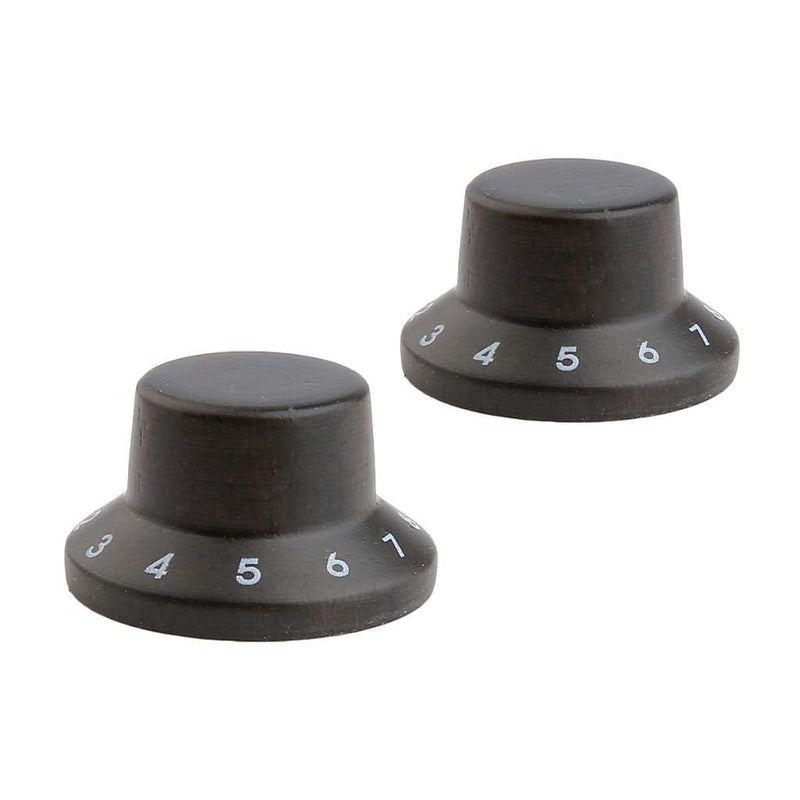KAISH 2-Pack Wood Knobs LP/Strat Style Bell Knobs Guitar Bass Wood Top Hat Knob with Numbers 1-10 Rose Wood Pack of 2