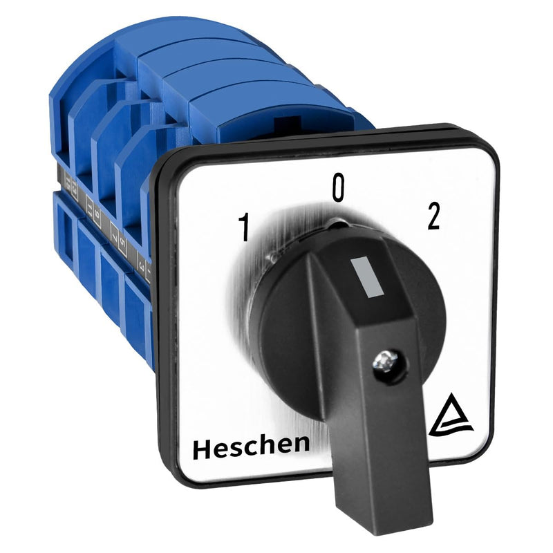 [AUSTRALIA] - Heschen Universal Rotary Cam Selector Changeover Switch, SZW26-63/D404.4, 660V 63A, ON-Off-ON 3 Position 4 Phase, 4NO+4NC, 16 Terminals, CE 
