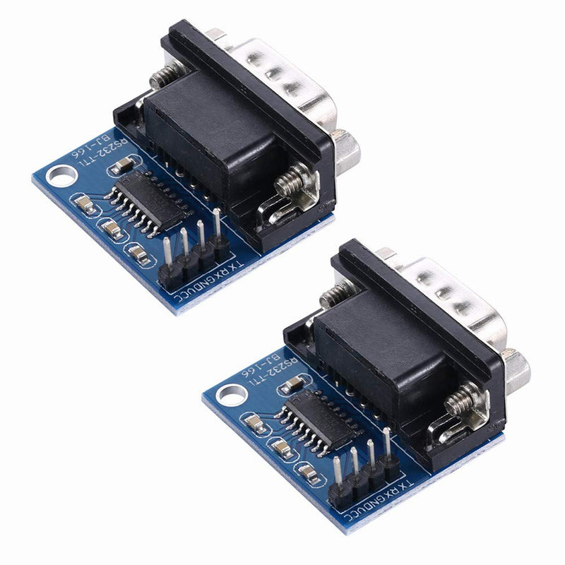 ANMBEST 2PCS MAX3232 3.3V to 5V DB9 Male RS232 Serial Prot to TTL Converter Module Root Connector for Arduino Raspberry Pi and Microcontrollers