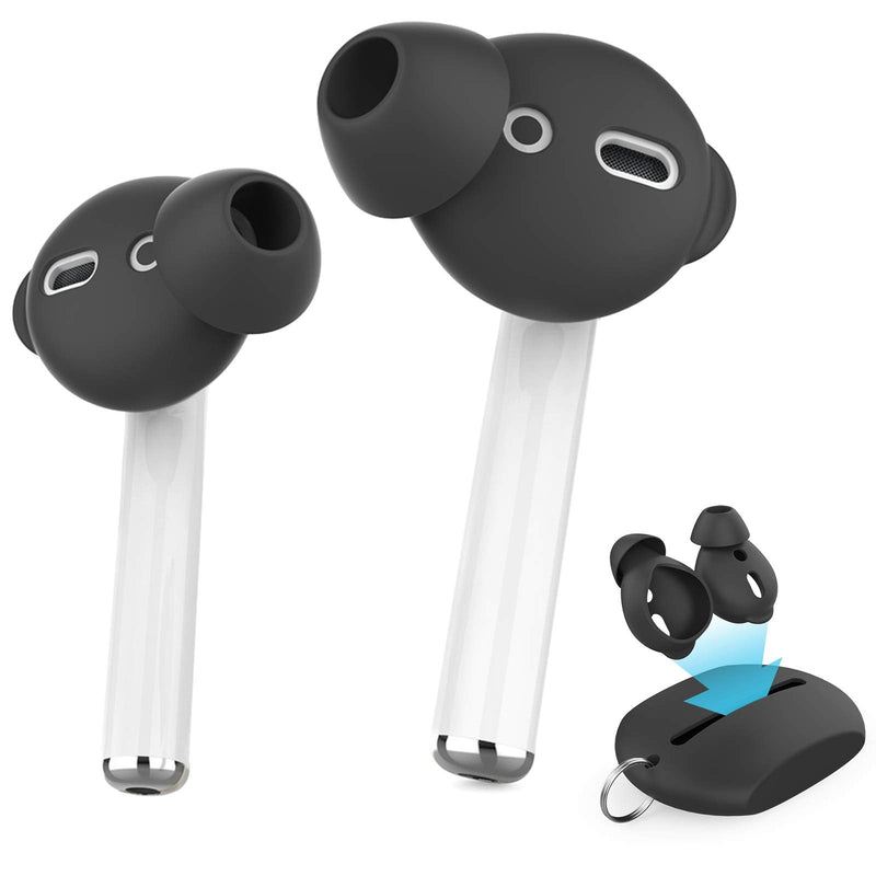 [AUSTRALIA] - AhaStyle 3 Pairs AirPods Ear Tips Silicone Earbuds Cover [Not Fit in The Charging Case] Compatible with Apple AirPods (3 Pairs Small, Black) 3 Pairs Small 