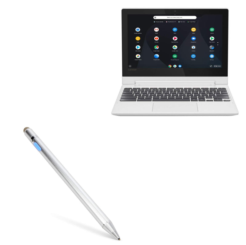 BoxWave Stylus Pen Compatible with Lenovo C330 Convertible 2-in-1 Chromebook (11.6") (Stylus Pen by BoxWave) - AccuPoint Active Stylus, Electronic Stylus with Ultra Fine Tip - Metallic Silver