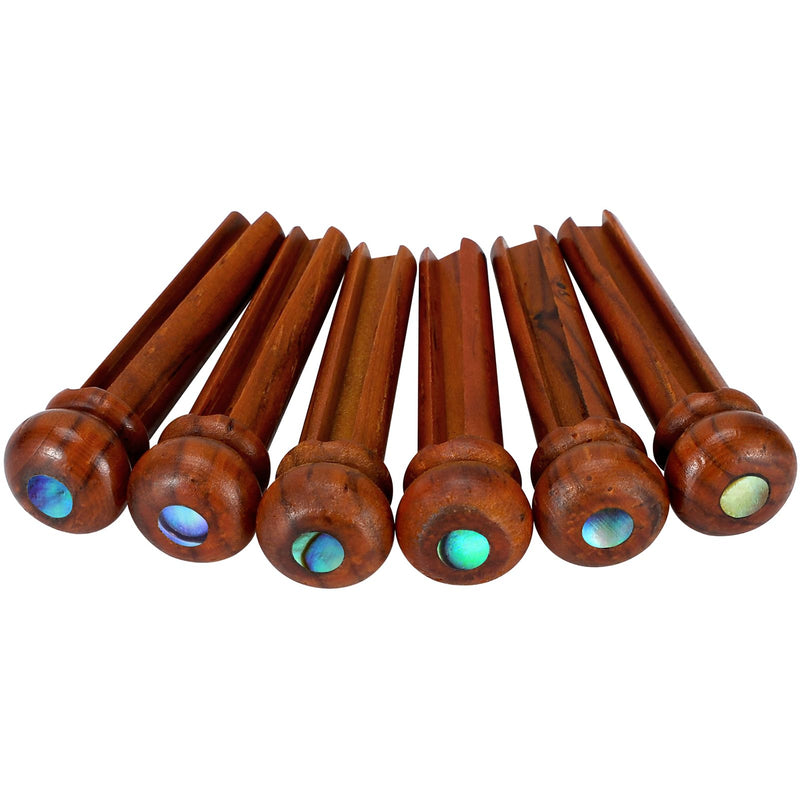 Blisstime 6pcs Rosewood Guitar Bridge Pins Inlaid Abalone Dot Acoustic Guitar Replacement Parts (yellow brown) yellow brown