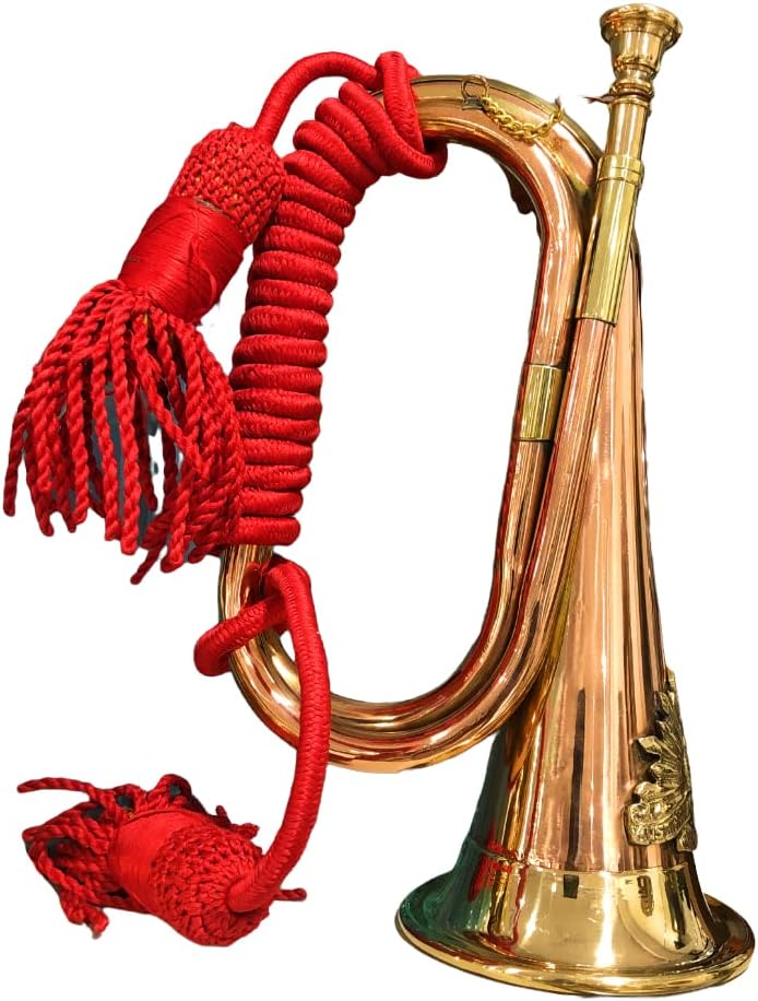[AUSTRALIA] - The Medieval Shop Bugle Brass With Copper Vintage Bugle Instrument Military Signal Trumpet 
