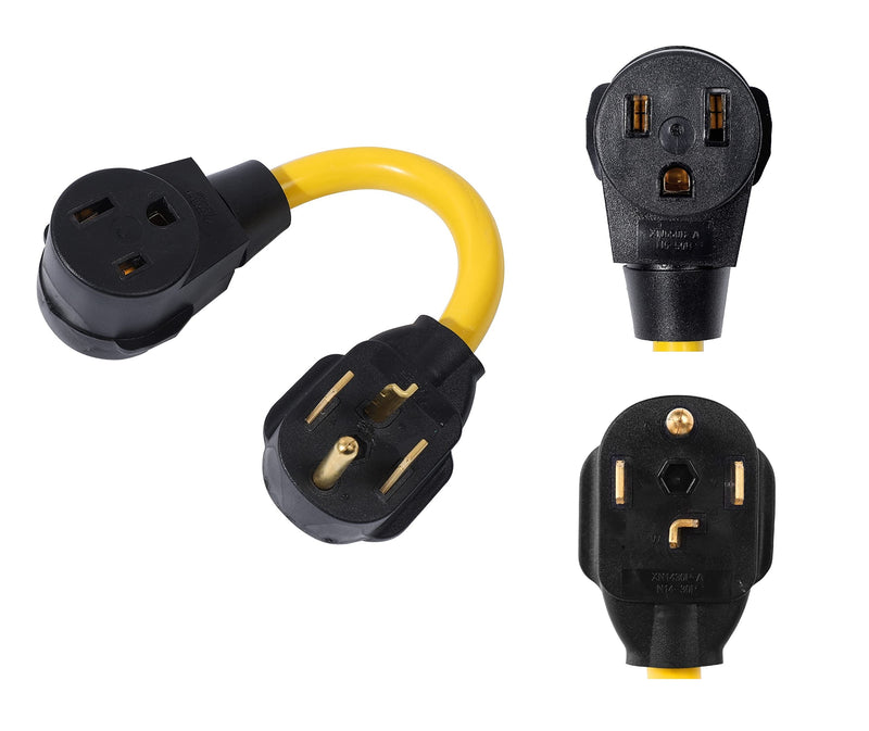 [AUSTRALIA] - ONETAK NEMA 14-30P to 6-50R 240V 30 Amp 4 Prong Male Plug to 50 Amp 3 Prong Female Outlet Receptacle Generator Welder Dryer EV Charger Power Cord Adapter 
