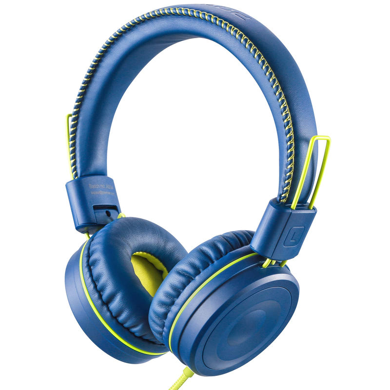 [AUSTRALIA] - M1 Kids Headphones Wired Headphone for Kids,Foldable Adjustable Stereo Tangle-Free,3.5MM Jack Wire Cord On-Ear Headphone for Children (Blue) Blue 