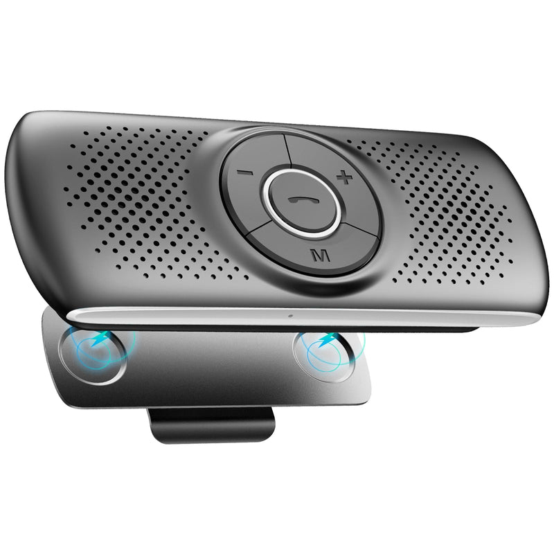 AGPTEK Car Speaker with Bluetooth 5.3, Hands Free Phone Kit for Calls, GPS | for Music with TF Card Slot, Instant Connect, Siri Google Assistant Support Wireless Car Visor Clip Speakerphone (Black) Black