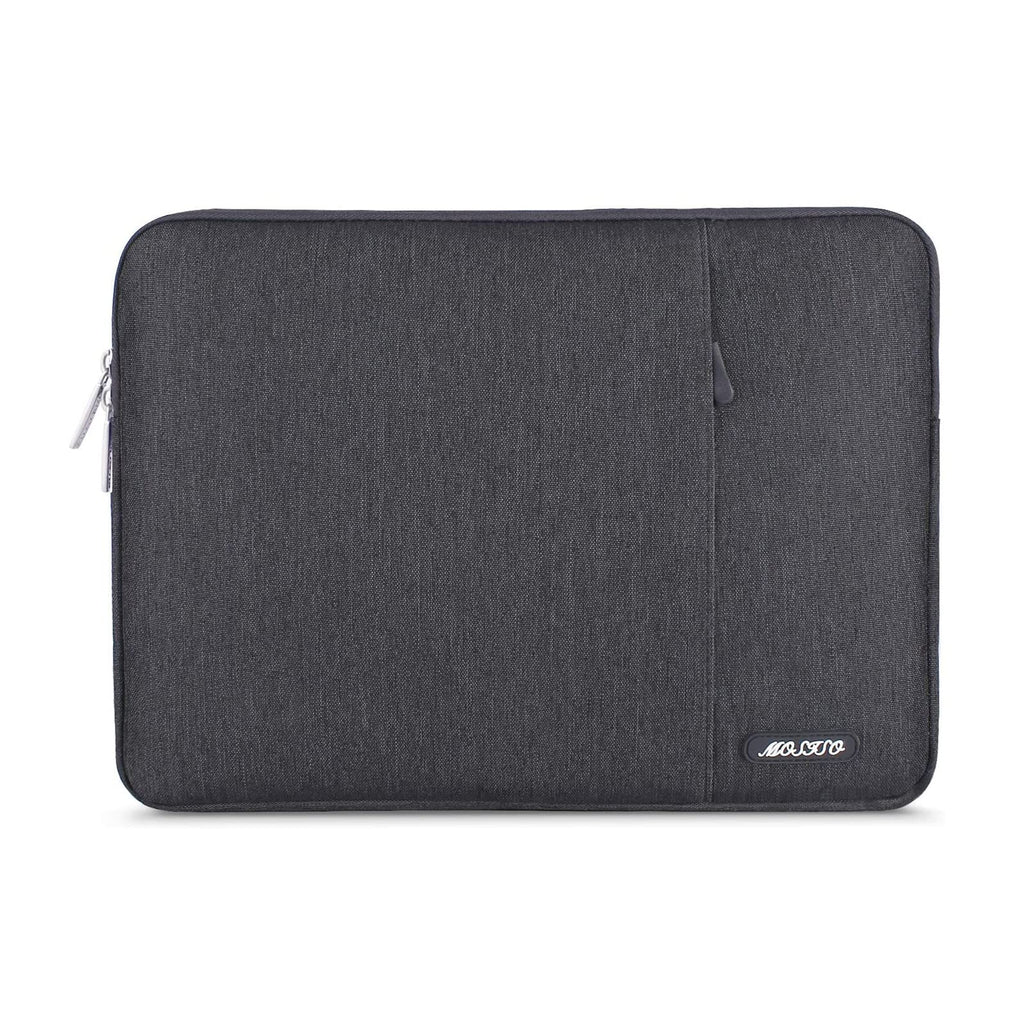 MOSISO Laptop Sleeve Bag Compatible with MacBook Air 15 inch M3 A3114 M2 A2941 2023 2024/Pro A1990 A1707,Surface Laptop 15,Dell XPS 15,HP Stream 14, Polyester Vertical Case with Pocket, Space Gray