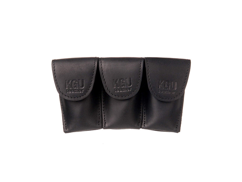 KGUBrass French horn MOUTHPIECE HOLDER Triple for 3 Mouthpieces. Genuine leather carrying bag. Compact Mouthpiece Holder. Protection Case for French Horn Mouth pieces (Triple, Black)