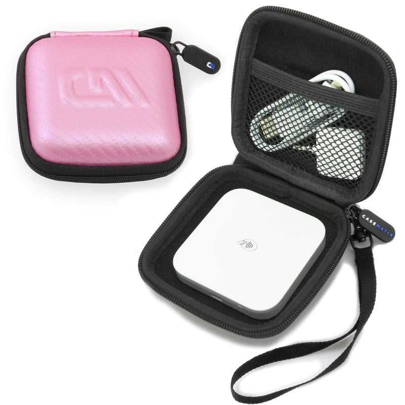 CASEMATIX Carry Case Compatible with Square Contactless and Chip Reader Portable Credit Card Scanner - Pink Case Only