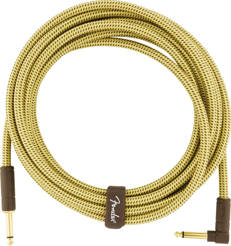 [AUSTRALIA] - Fender Deluxe Series Instrument Cable, Straight/Angle, Tweed, 15ft 