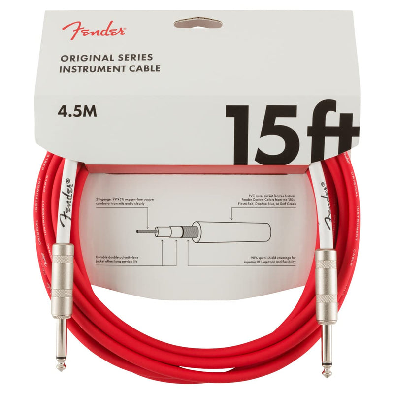 [AUSTRALIA] - Fender Original Series Instrument Cable, Straight/Straight, Fiesta Red, 15ft 