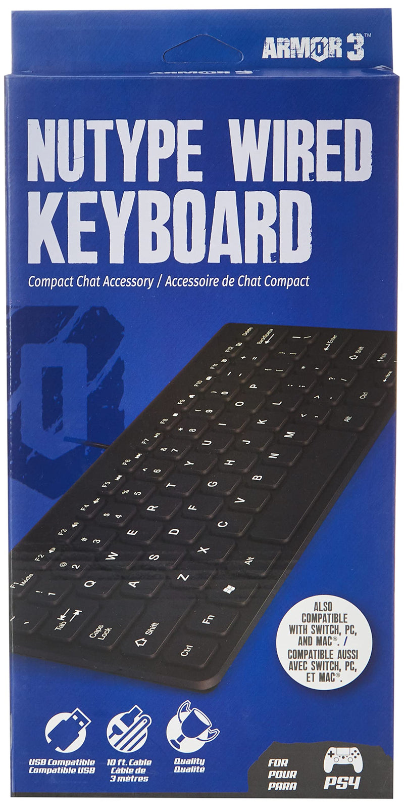 Armor3 "NuType" Wired Keyboard for PS4