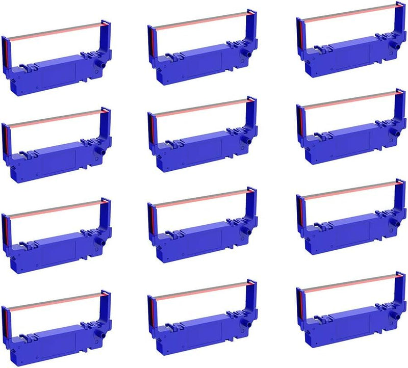 Compatible Ribbon Replacement for SP700 Printer Ribbon B/R Replacement for Star SP-700BR, RC-700BR, SP-712, SP-742 Ink Ribbon (Black and Red, 12-Pack) 12 Pack