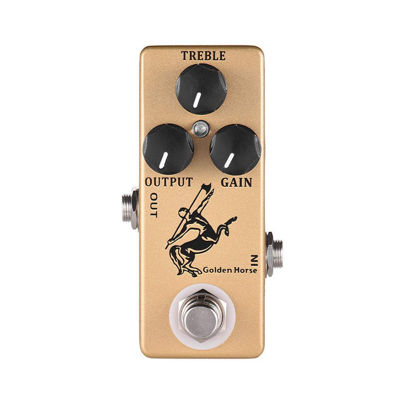Overdrive Function Guitar Effect Pedal with True Bypass for Electric Guitar (Golden Horse) Golden Horse