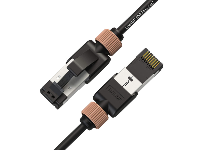 LINKUP Cat7 Ethernet Cable | S/FTP 30AWG | 2 Ft, 12-Pack, Black | 10G double-shielded RJ45, for network, LAN, router, switch, gaming, high-speed internet 2 FT (30AWG) - 12 Pack 30AWG Black Cord