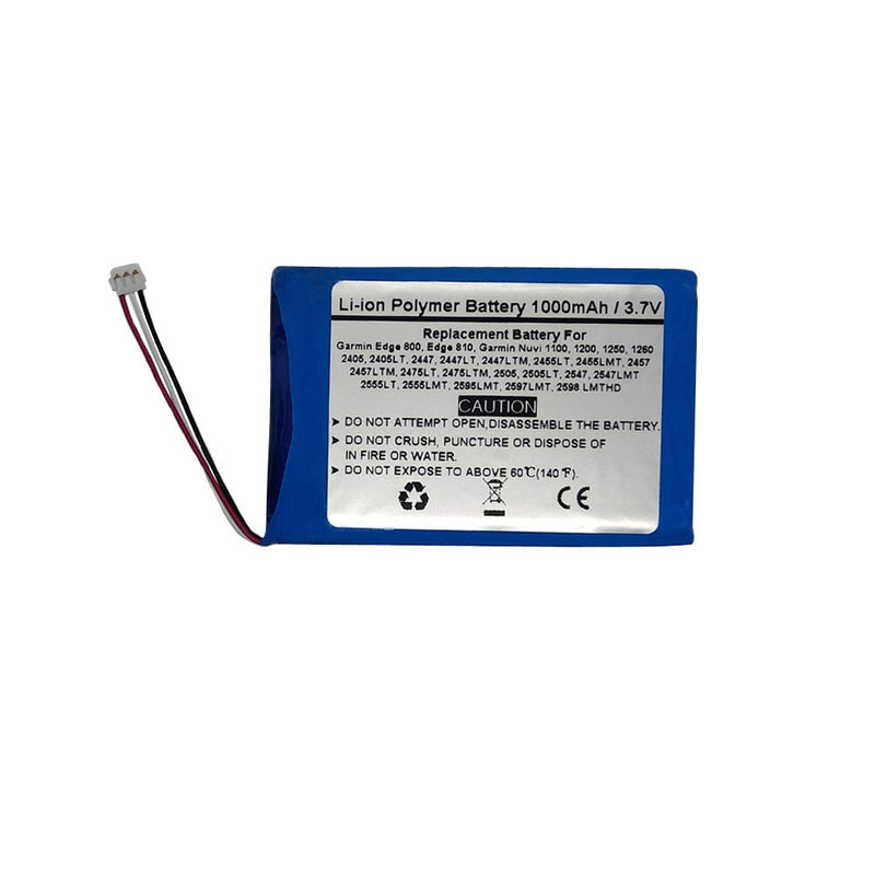 3.7V 1000mAh GPS Navigator Replace Battery For Garmin Edge 800, Edge 810, Garmin Nuvi 1100, 1200, 1250, 1260, Garmin Nuvi 2405, 2405LT, 2447, 2447LT, 2447LTM, 2455LT, 2455LMT, 2457, 2457LTM, 2475LT