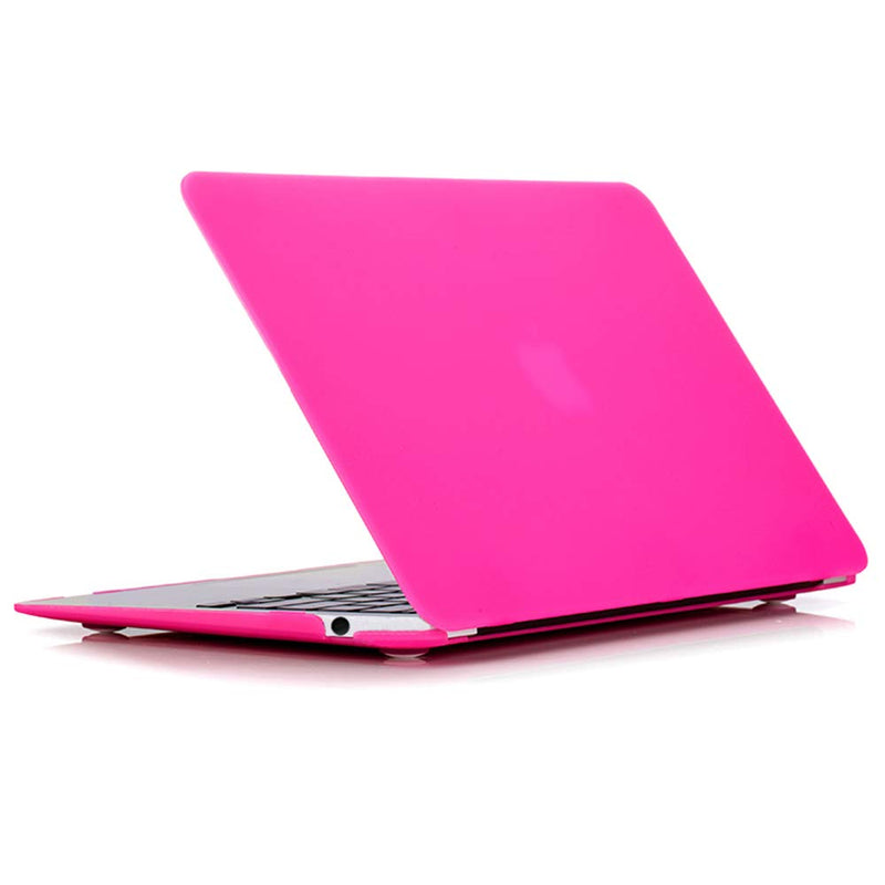 Ruban case for MacBook Air 13 Inch A2337 (M1) / A2179 / A1932 (2021 2020 2019 2018 Release) - Snap On Hard Shell Case Cover for MacBook Air 13 Retina Display with Touch ID, (Hot Pink) Hot Pink