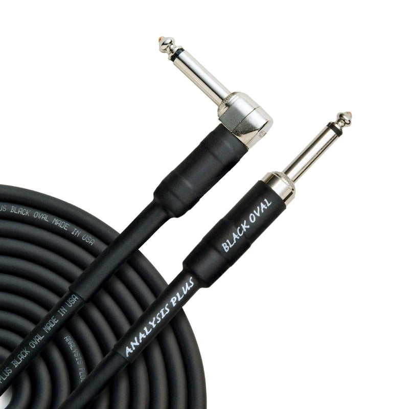 Analysis Plus Black Oval Instrument Cable Straight to 90 (10 Feet) 10 Feet