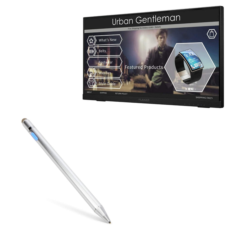 BoxWave Stylus Pen for Planar Helium PCT2235 (22") (Stylus Pen by BoxWave) - AccuPoint Active Stylus, Electronic Stylus with Ultra Fine Tip for Planar Helium PCT2235 (22") - Metallic Silver General Active Stylus