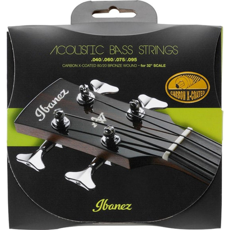Ibanez Carbon Coated Strings for 32 Inch Scale Acoustic Bass-040-095 80/20 Bronze (IABS4XC32) 80/20 bronze carbon-coated; 32 inch scale