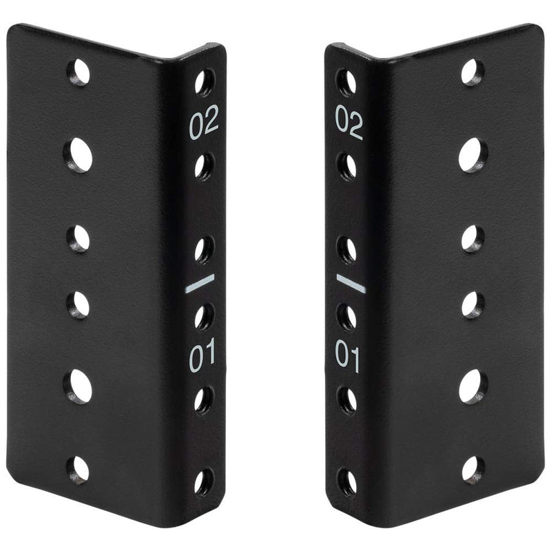 NavePoint 2U Vertical Rack Rail Pair DIY Kit with Hardware, Black
