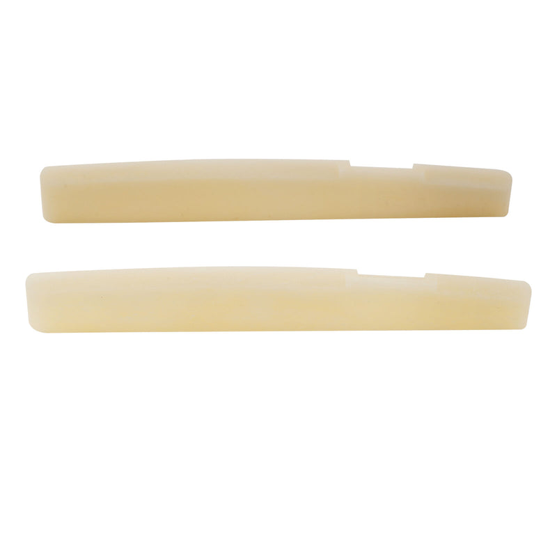 [AUSTRALIA] - Unbleached Bone Guitar Saddle - 12 Inch Radius - Fully Compensated - 72 mm Length 