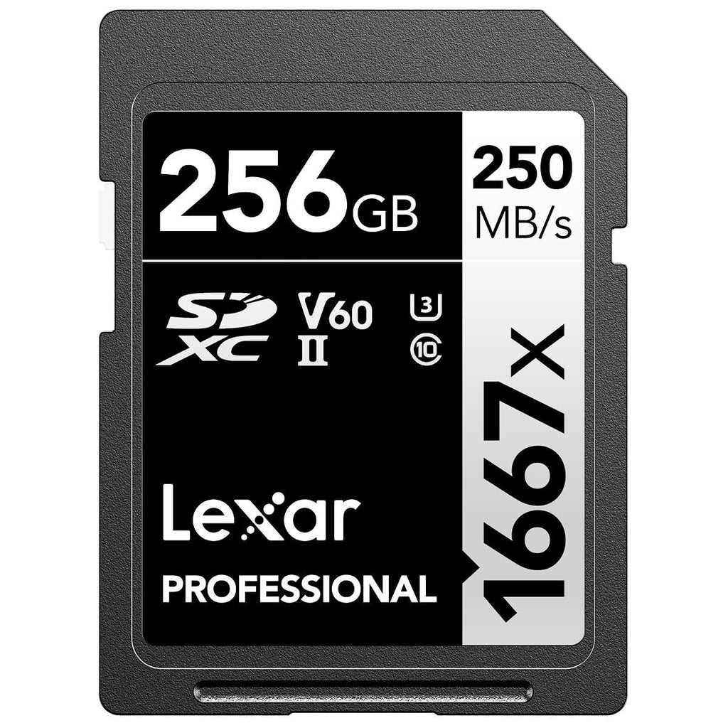 Lexar 256GB Professional 1667x SDXC Memory Card, UHS-II, C10, U3, V60, Full-HD & 4K Video, Up To 250MB/s Read, for Professional Photographer, Videographer, Enthusiast (LSD256CBNA1667) Single