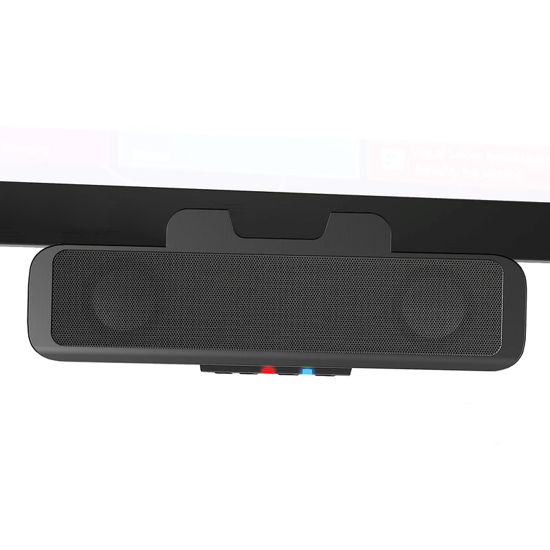 Cyber Acoustics USB & Bluetooth Speaker Bar (CA-2890BT) – USB Powered Speaker with Speakerphone for PC and Bluetooth to Simultaneously Connect to Smartphones, Clamps to Monitor, Convenient Controls USB and BT