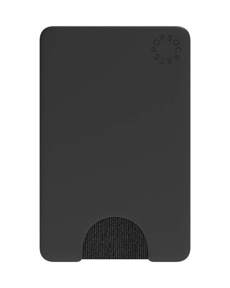 PopSockets Phone Wallet, Phone Card Holder, No Grip Wallet - Black Adhesive